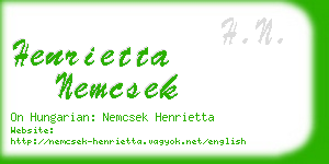 henrietta nemcsek business card